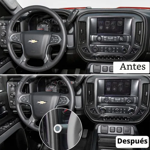 Vista 7 de Cubierta de perilla para Chevy Silverado 2014-2018, control de temperatura, botón de luz de radio de volumen, consola central, interruptor de señal