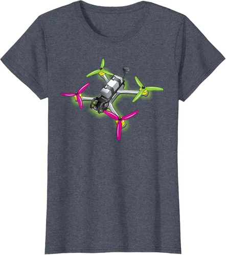 Vista 64 de Freestyle FPV Racing Drone Pilot Acro Quadcopter - Camiseta de sandía, Negro, S