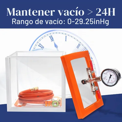 Vista 4 de BACOENG Cámara de vacío de acrílico de 1 galón, kit de cámara de desgasificación para resina, silicona y epoxi