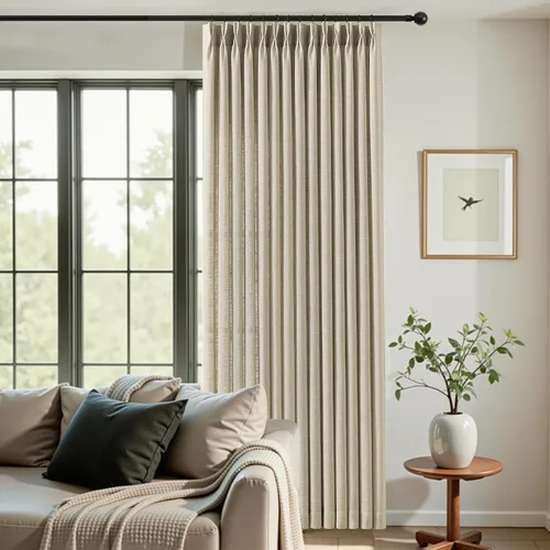 Vista 10 de Cortinas plisadas de lino semitransparentes de 96 pulgadas, filtrado de luz Natural