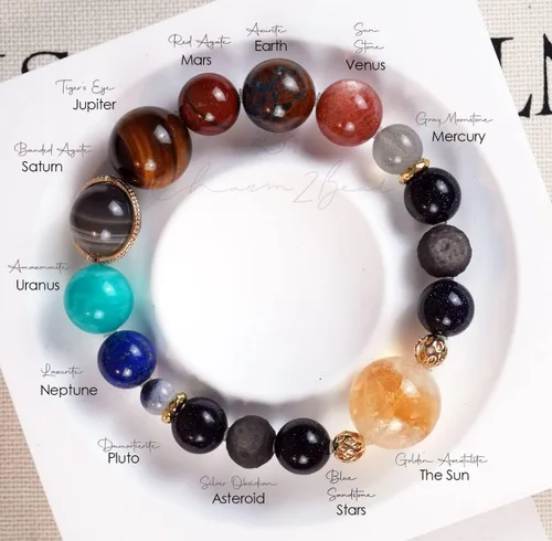 Vista 30 de Precious Gemstone Natural Crystal Healing Bracelet, Rutilated Quartz, Moonstone, Quartz Handmade Original Design Bracelet