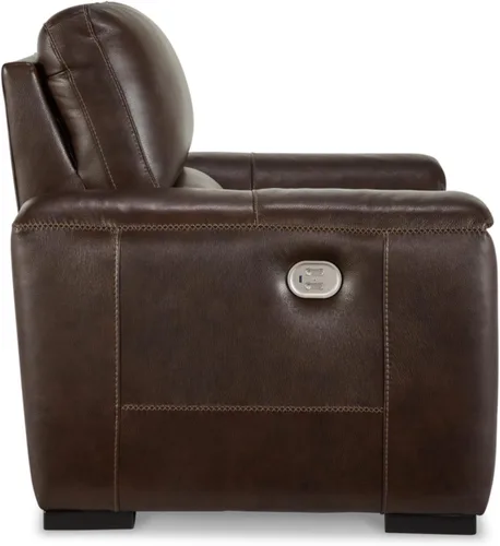 Vista 9 de Signature Design by Ashley Alessandro - Sillón reclinable eléctrico moderno con reposacabezas ajustable, color marrón oscuro