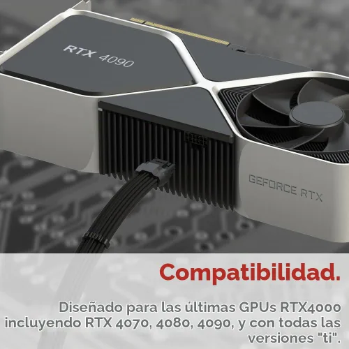 Vista 2 de LINKUP 12VHPWR Cable de extensión de alimentación GPU 15.7 in Negro
