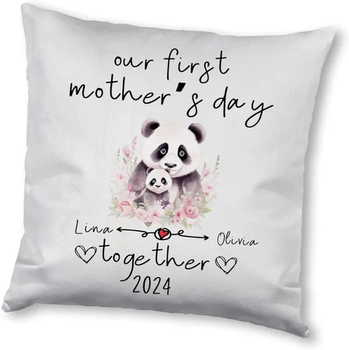 Vista 10 de Mother's Day Panda, Personalised Pillow Case Decor for Home, Present for Mom, Grandmother, for Her