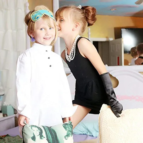 Vista 7 de Audrey Hepburn Breakfast at Tiffany - Disfraz de 5 piezas de perlas y accesorios para niñas