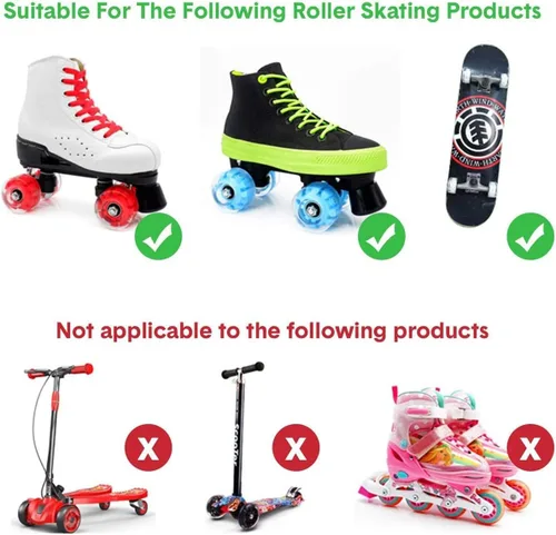 Vista 5 de Paquete de 4 ruedas luminosas para patinaje al aire libre con rodamientos, ruedas de patinaje cuádruple para patinaje de doble fila y patineta