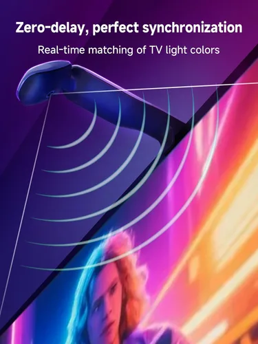 Vista 3 de GIPOYENT Retroiluminación LED para TV con cámara, luces de sincronización de pantalla RGBIC de 10.5 pies para televisores y monitores de PC de 32 a