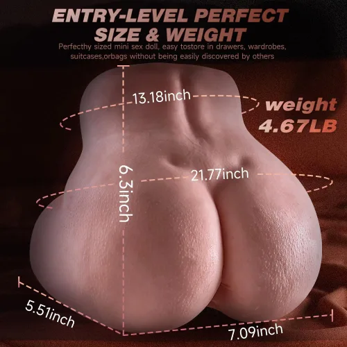 Vista 2 de Juguetes sexuales de 4.67 libras para hombres, coños de bolsillo, muñecas sexuales realistas para adultos, glúteos texturizados suaves con vagina