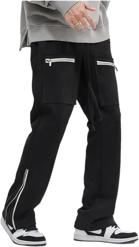 Vista 39 de Pantalones deportivos de gamuza sintética para mujer, pantalones de baile acampanados para hombre