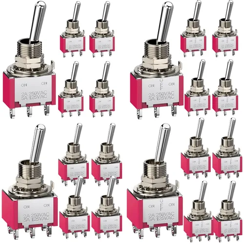 Vista 9 de Interruptor de palanca AC 5A/125V 2A/250V 3 pines On/On 2 Posiciones SPDT Mini Interruptor de palanca miniatura Tablero de salpicadero de coche