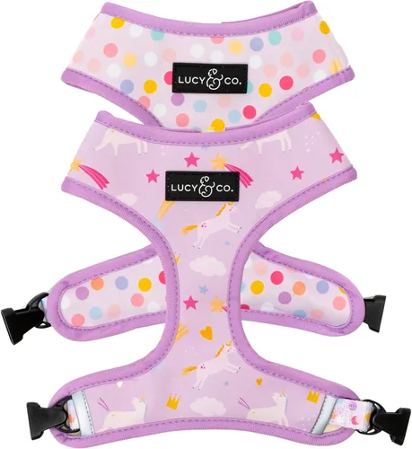 Vista 31 de Lucy & Co. Lindo arnés reversible para perros con cuello halter para caminar, el mejor diseño de arneses para mascotas XS a XL, chaleco acolchado