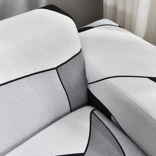 Vista 5 de LiveGo Funda de sofá en forma de L, 2 piezas, elástica y elástica de 3 plazas, protector de muebles con 4 fundas de almohada para sala de estar