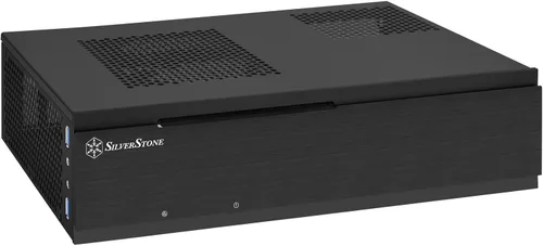 Vista 6 de SilverStone Technology Milo Series - Carcasa para centro de medios Micro-ATX de aluminio/acero, color negro (ML03B)