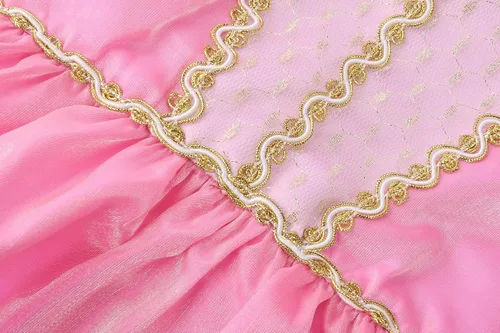 Vista 6 de Reliparty Disfraz de princesa para niñas de manga larga, vestido de fiesta de Halloween rosa con accesorios