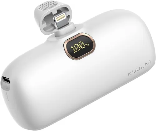 Vista 10 de Kuulaa Cargador portátil pequeño para iPhone con cable Lightning integrado de 5000 mAh, batería externa de carga rápida para iPhone 14/13/13