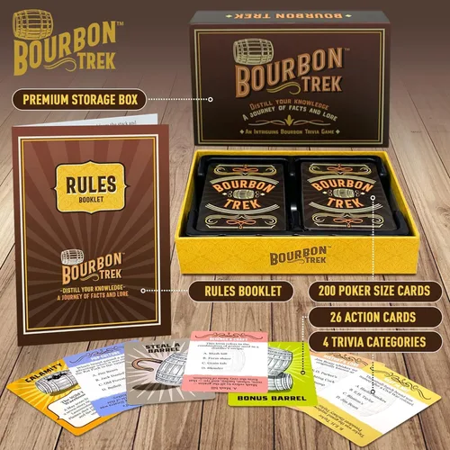 Vista 2 de Regalos de Bourbon para hombres, juego de trivia único Bourbon Trek para amantes del whisky Regalos de whisky para hombres Trivia de cultura