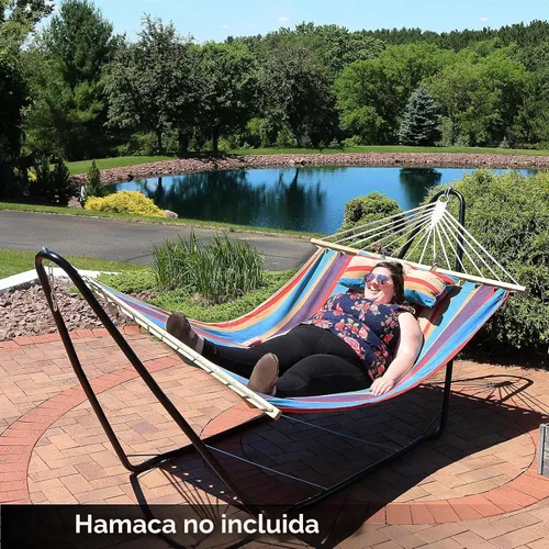 Vista 8 de Hamaca de Sunnydaze, Contemporáneo, Negro