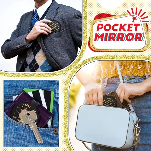 Vista 5 de Weysat 48 piezas de espejos pequeños y compactos inspiradores, regalos a granel, regalos de orgullo para mujeres, empleados de oficina, compañeros