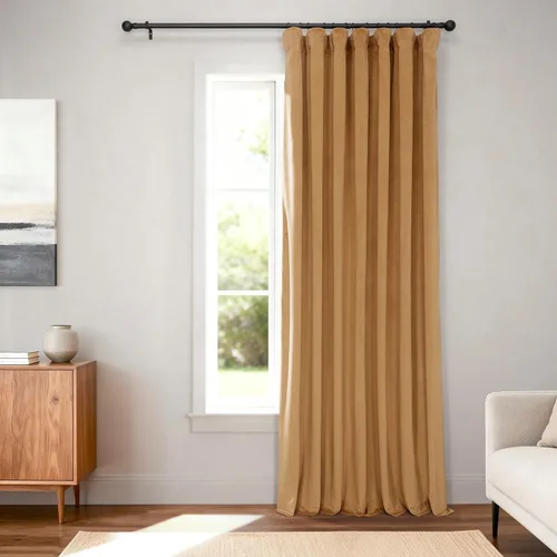 Vista 48 de HPD Half Price Drapes Cortinas Opacas Térmicas de Terciopelo Signature para Sala de Estar de 63 Pulgadas de Largo (1 Panel) con Bolsillo para Barra