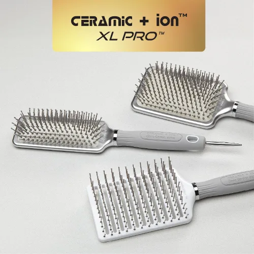 Vista 5 de Olivia Garden Cepillo de pelo Ceramic + Ion XL Pro Paddle Plateado
