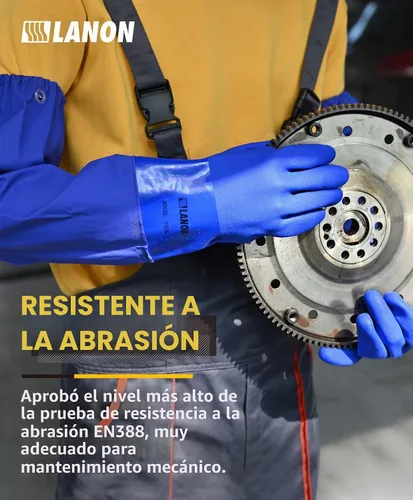 Vista 3 de LANON - Guante de PVC resistente a productos químicos, de 26 pulgadas