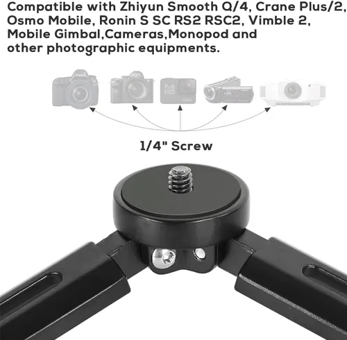 Vista 6 de Mini trípode de aluminio, trípode de mesa de escritorio para Zhiyun Smooth Q/4, Crane Plus/2, Weebill s, Ronin S/SC/RS2/RSC2, Osmo Mobile