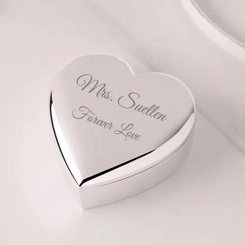 Vista 3 de Caja de recuerdo de joyería de corazón personalizada, aniversario para amiga, compañera de trabajo, esposa o hija, regalos con nombre grabado