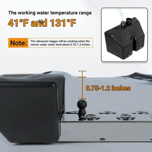 Vista 6 de Mejora de Nebulizador Ultrasónico de 6 Cabezas con Boya, Generador de Niebla Ultrasónico 5000ml/H, Nebulizador de Niebla de 200W, Fuente