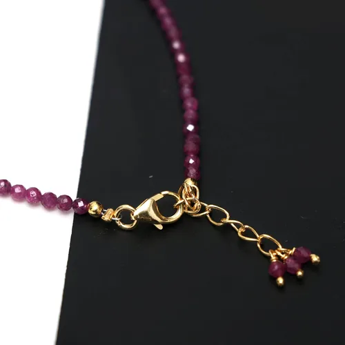 Vista 2 de Pulsera ajustable de plata esterlina 925 con cuentas completas para mujer, cuentas de piedras preciosas naturales, pulsera delicada, regalo