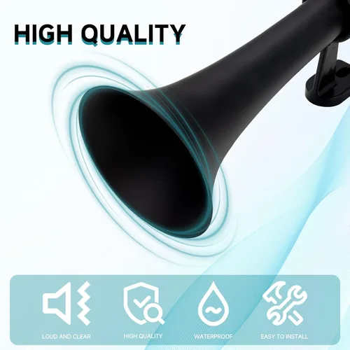 Vista 3 de Bocinas de aire para camión, kit de bocina de tren súper fuerte para vehículo de 12V/camión semi/coche/barco/jeep/furgoneta/motocicleta/SUV, bocina