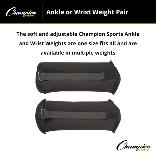 Vista 5 de Champion Sports – Pesas suaves y ajustables para tobillo y muñecas
