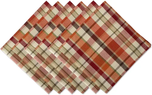 Vista 8 de DII Decoración de mesa de Acción de Gracias y otoño, diseño a cuadros de granja, acanalado, 13 x 72 pulgadas, azul y naranja