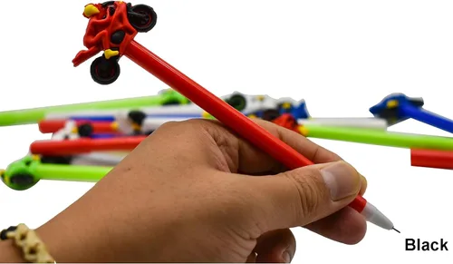 Vista 5 de Maydahui 12 bolígrafos geniales para automóvil, divertidos bolígrafos de gel de carreras de motocicleta en tinta negra para niños, escuela, oficina