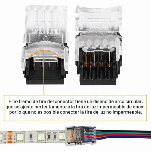 Vista 7 de SUPERNIGHT Conector LED de 4 pines RGB Cables divisores de extensión Tira a cable Conexión rápida sin pelar, Conector en forma de T Conector macho