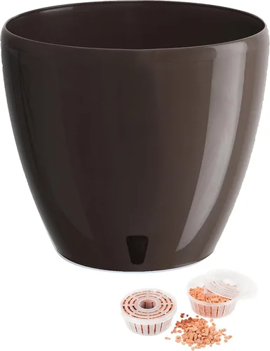 Vista 17 de DECOPOTS - Maceta de riego automático - Maceta decorativa para interiores con cartucho de drenaje e indicador de nivel de agua