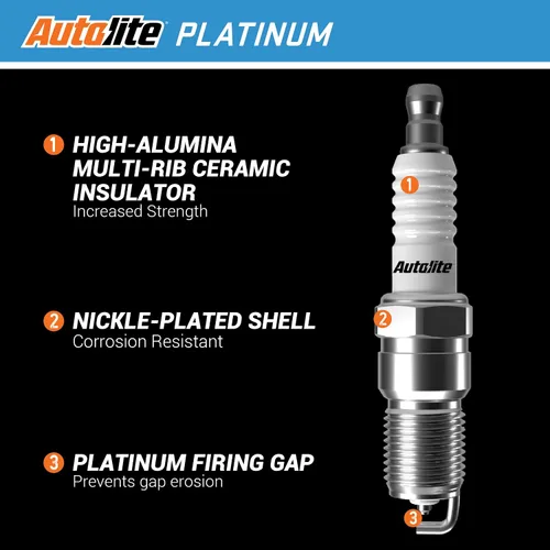 Vista 2 de Autolite Platinum AP5263 Bujías de repuesto para automóviles (paquete de 4)