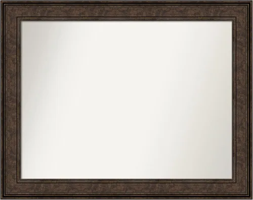Vista 564 de Amanti Art Espejo de pared personalizado no biselado (25 x 25 pulgadas), marco de bronce acentuado, varios tamaños personalizados, espejo de baño
