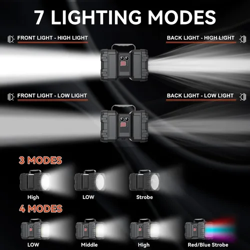 Vista 3 de AlpsWolf - Linterna recargable, linterna LED de foco de 10000 capacidad, 1200 lm, 20 h, ultra larga, en espera, 3+4 modos de luces, linterna