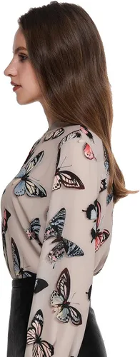 Vista 3 de Momo Jimmy Blusa de manga larga para mujer, holgada, casual, con estampado de cachemira, con botones