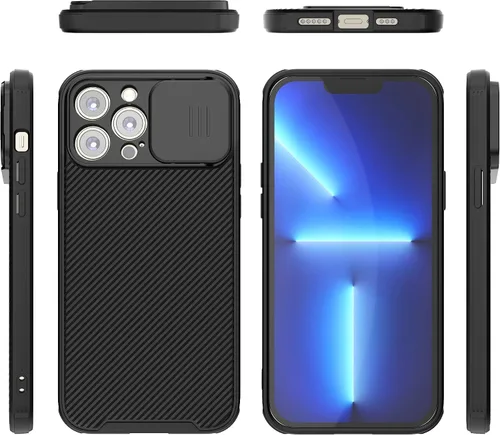 Vista 6 de Compatible con iPhone 13 Pro Max, funda para iPhone 13 Pro Max con cubierta deslizante para lente, funda magnética delgada para iPhone 13 Pro Max