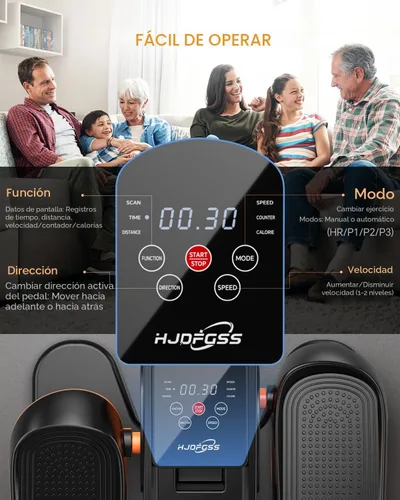 Vista 4 de Máquina elíptica para debajo del escritorio con 12 velocidades ajustables, pedal sentado silencioso y portátil con control remoto y correas