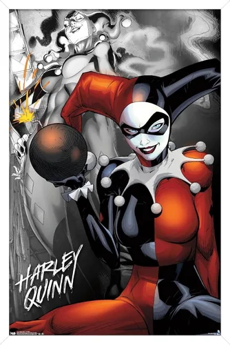 Vista 13 de Trends International DC Comics - Póster de pared de Harley Quinn, la bomba, 14.725 x 22.375 pulgadas, versión enmarcada de madera de granero