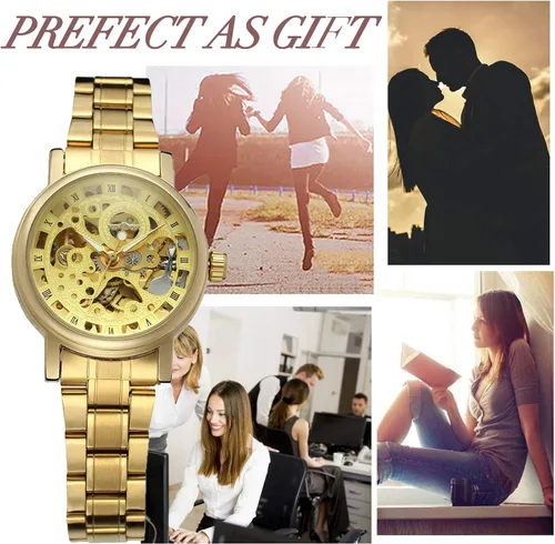 Vista 4 de Sweetbless Reloj de pulsera analógico para mujer con cuerda automática