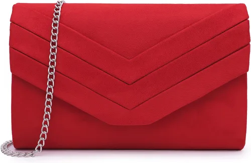 Vista 10 de Envelope Evening Bag for Women Genuine Suede Leather Crossbody Shoulder Clutch Purse Gift Box