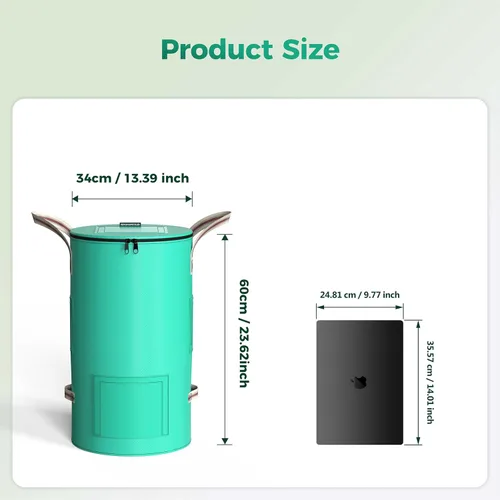 Vista 2 de Bolsa reutilizable para jardín y residuos de patio – 54.5 litros Bolso transpirable y engrosado reutilizable para césped, con 4 asas para fácil