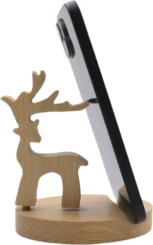 Vista 10 de Lindo conejito soporte de teléfono celular soporte de madera animal universal teléfono celular soporte de escritorio para todos los teléfonos