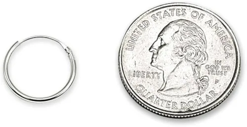 Vista 4 de Juego de 2 pares de pendientes de cartílago unisex de plata de ley de 0.394in y 0.079in