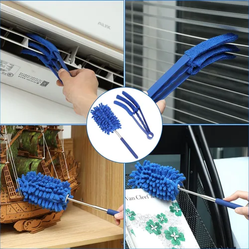 Vista 6 de ZZ LAZYCOTTAGE 10 piezas de plumero de telaraña de microfibra con poste de extensión (254 cm de telescopado), plumeros lavables para limpieza