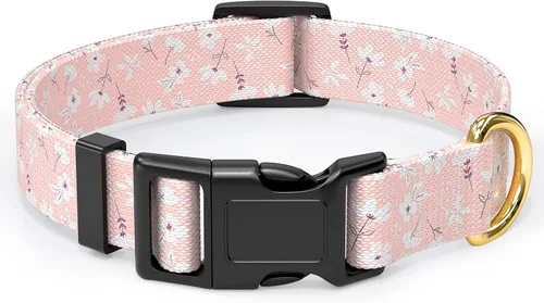 Vista 32 de Rnivvi Collar para perros pequeños, bonito collar resistente y ajustable para cachorros con hebilla de liberación rápida para machos, hembras