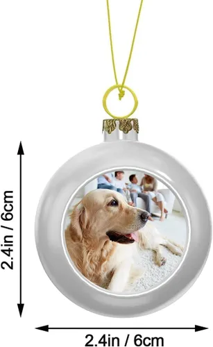Vista 5 de Adorno de bola de Navidad, bola de árbol de Navidad personalizada, adornos para colgar fotos, inastillables, colgantes personalizados, regalo